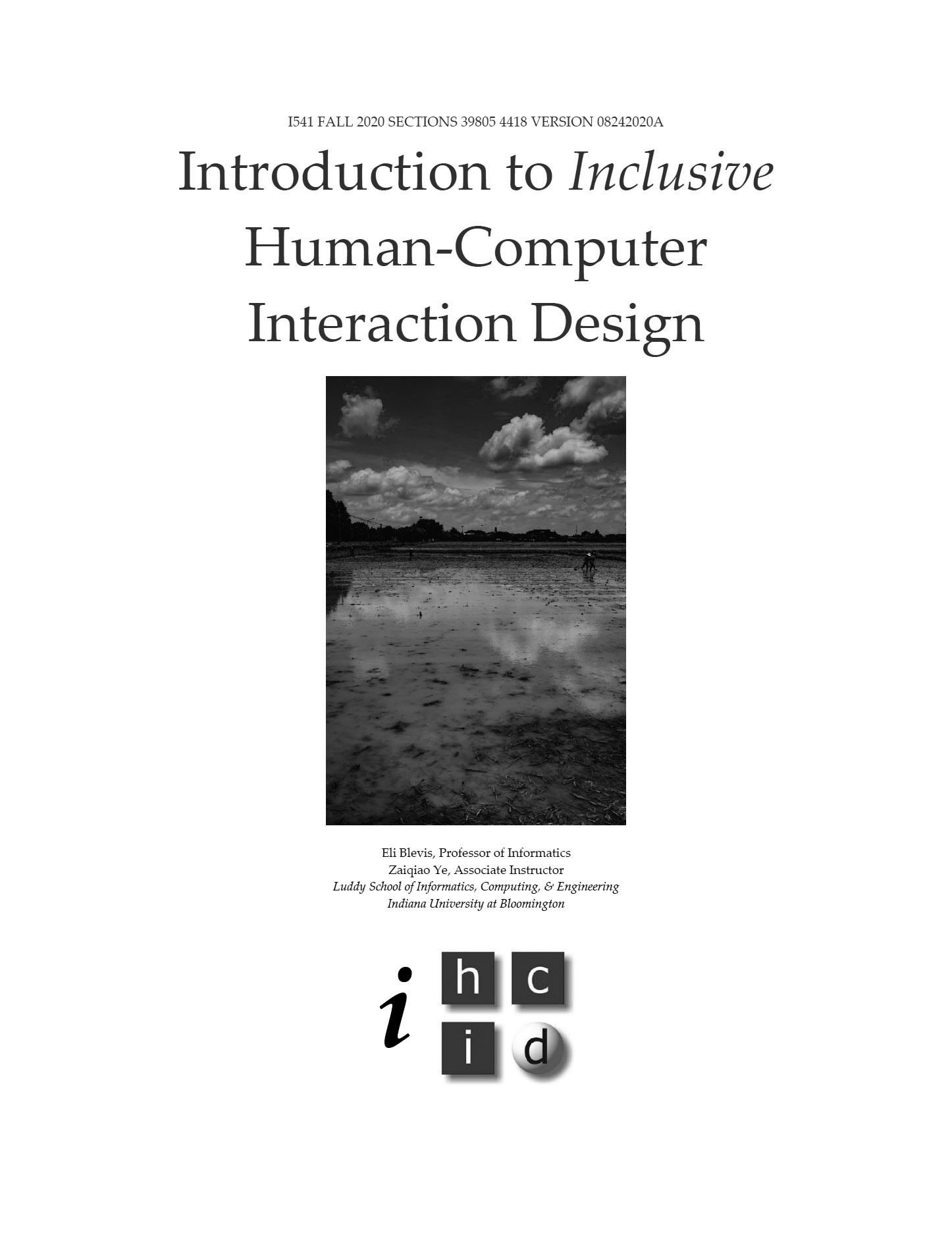 Syllabus: Introduction to HCI/d (FALL 2020)