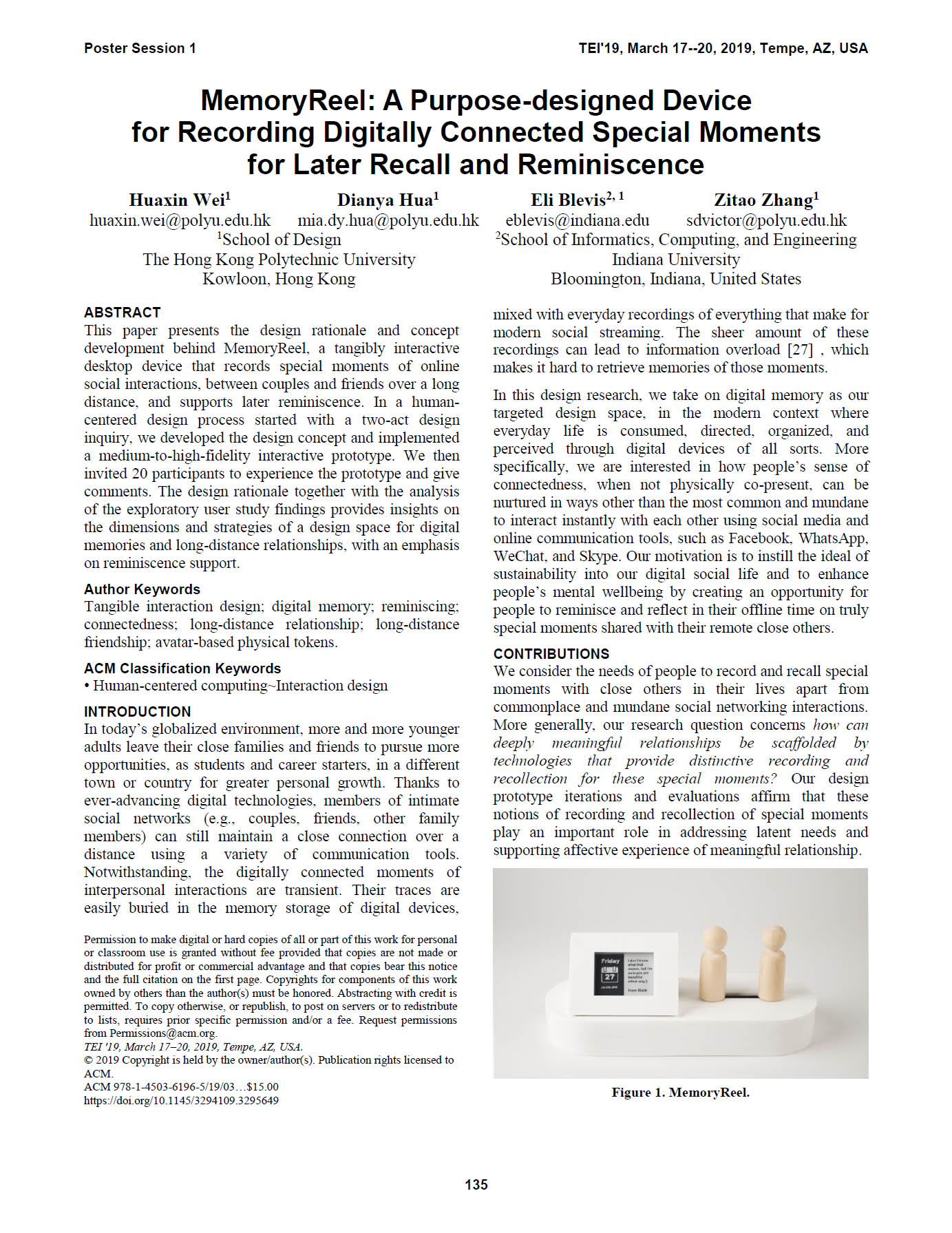 MemoryReel: A Purpose-designed Device for Recording Digitally Connected Special Moments for Later Recall and Reminiscence