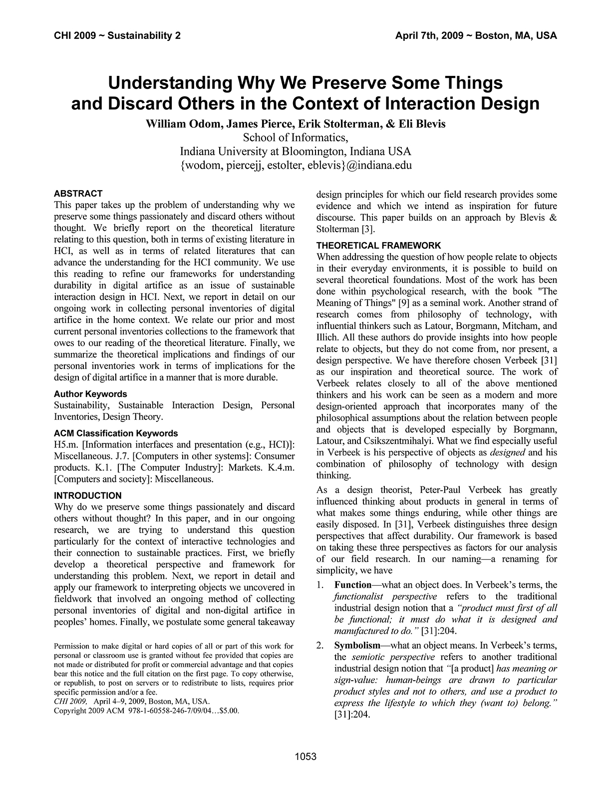 Personal Inventories